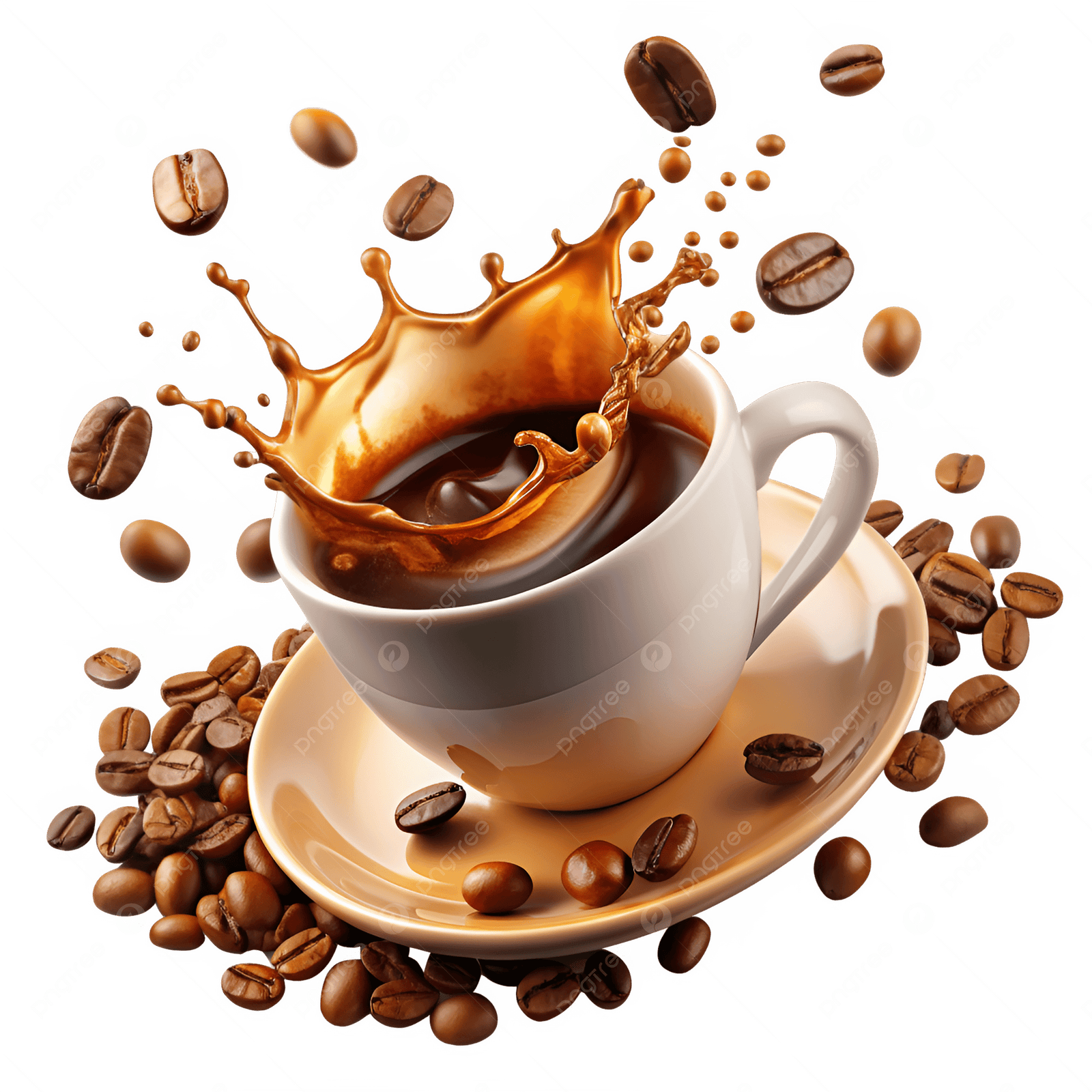 Menu pngtree flying cup of coffee with splash and png image 15739217